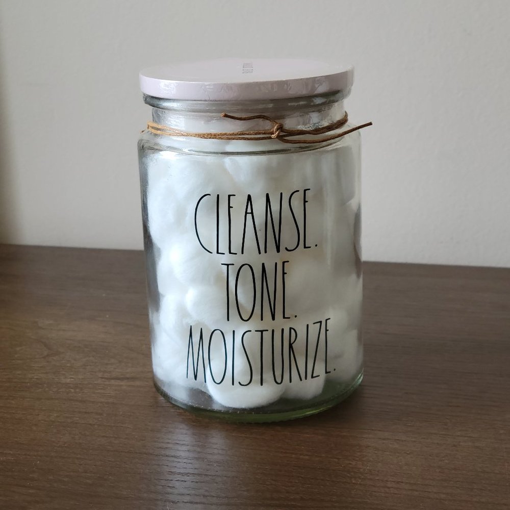 Rae Dunn Cotton Ball Canister (60 cotton balls)